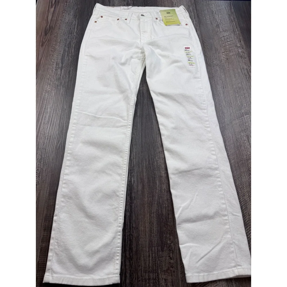 Levis 514 Straight Jeans Mens 31x32 White Performance Stretch Denim 005141416
